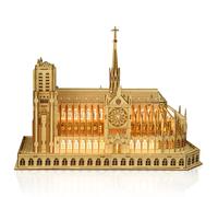 Hallisun Notre Dame de Paris 3D Rompecabezas de Madera para Adultos, Modelo de Arquitectura de Madera, DIY Kit de Construcción de Artesanía Hobbies Juguete, Regalo para Mujeres Hombres 266 Piezas