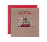 Hallmark 25561103 - Tarjeta de Navidad de Across The Miles, diseño contemporáneo ilustrado, multicolor