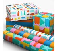 Hallmark 3 mini rollos de papel de regalo, 17.5 pulgadas de ancho, 45 pies cuadrados