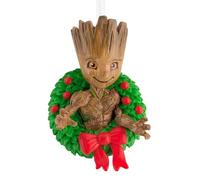 Hallmark Adorno coleccionable de Marvel Groot y corona de Navidad, decoración para árbol de Navidad