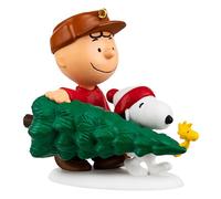 Hallmark Adorno Colgante de Cacahuetes de Recuerdo - Charlie Brown, Snoopy & Woodstock con árbol
