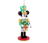 Hallmark Adorno de Cascanueces de Mickey Mouse, decoración de árbol, Disney, Coleccionable, Verde, Negro, Blanco