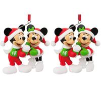 Hallmark Adorno de Mickey y Minnie Mouse, decoración de árbol de Disney, Adorno Colgante de Disney, Adorno Colgante de Navidad, Regalos para Navidad (Paquete de 2)