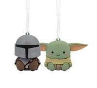 Hallmark Better Together Star Wars: The Mandalorian y Grogu - Juego de 2 adornos navideos magnticos irrompibles