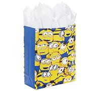 Hallmark Bolsa de regalo extragrande de 15 pulgadas con papel de seda (Minions) para niños, cumpleaños, Navidad