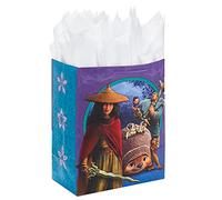 Hallmark Bolsa de regalo grande de 13 pulgadas con papel de seda (Disney Raya y el último dragón) para niños, cumpleaños, Navidad