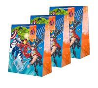 Hallmark Bolsa de regalo grande, paquete de 3, Marvel Avengers, cumpleaños, Navidad, niños, azul, naranja