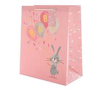 Hallmark Bolsa de regalo grande para bebé, diseño de conejo, color rosa