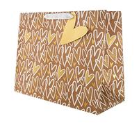 Hallmark Bolsa de regalo grande para múltiples ocasiones, diseño de corazones de papel kraft