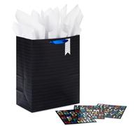 Hallmark Bolsa de regalo grande personalizada de 13 pulgadas con papel de seda (tablero negro con calcomanías de cartas) para regreso a la escuela, cumpleaños, graduaciones, vacaciones, baby showers