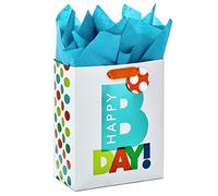 Hallmark Bolsa de regalo mediana de 9 pulgadas con papel de seda para cumpleaños (Happy Bday)