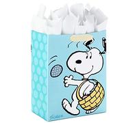 Hallmark Bolsa grande de regalo de Pascua de 13 pulgadas con papel de seda (cesta de Pascua Snoopy)