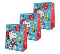 Hallmark Bolsas de regalo, bolsas de regalo grandes para regalos, bolsas de regalo de Snoopy y Woodstock, cómics de cacahuetes, Navidad, paquete de 2