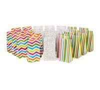 Hallmark Bolsas de regalo de fiesta pastel de primavera y bolsas envueltas, diseños surtidos (30 unidades, 10 de cada uno de cheurón, puntos, rayas) para baby showers, cumpleaños, Pascua, día de la
