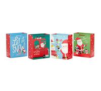 Hallmark Bolsas de regalo de Navidad medianas de 9 pulgadas para niños ("Let it Snow", camión de entrega de Papá Noel, pingüinos bailando, perros, muñeco de nieve) para nietos, sobrinas, sobrinos