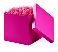 Hallmark Caja de regalo de 7 pulgadas con tapa (rosa intenso) para cumpleaños, despedidas de soltera, bodas, baby showers y más (rosa intenso)