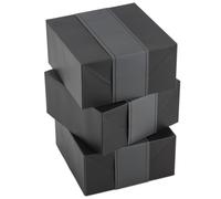 Hallmark Cajas de regalo de 20 cm, color negro medio con bandas envolventes (3 cajas, 3 bandas envolventes) para bodas, fiestas de novia, día de San Valentín, graduaciones, jubilaciones