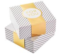 Hallmark Cajas de regalo grandes de 10 pulgadas con bandas envolventes (paquete de 2: blanco y dorado, para ti) para bodas, graduaciones, día de San Valentín, Navidad, Hanukkah, cumpleaños
