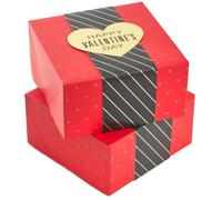 Hallmark Cajas de regalo pequeñas de 8 pulgadas (paquete de 2: rojo con banda negra y dorada) para joyas, caramelos envueltos, juguetes pequeños, tarjetas de regalo para el día de San Valentín