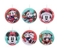 Hallmark Disney Mickey & Minnie Mouse Decoraciones para árbol de Navidad, Paquete de 12 Adornos de Navidad, Bolas de hojalata