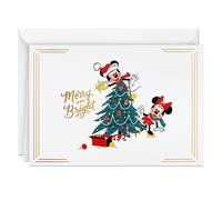 Hallmark Disney Mickey Mouse Tarjetas de Navidad (16 tarjetas y sobres) Merry and Bright