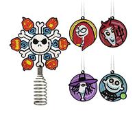 Hallmark Disney Tim Burton's The Nightmare Before Christmas - Decoración para árbol de Navidad en Miniatura de 5 Pulgadas y Mini Adornos de 1.7 Pulgadas, Juego de 5, inastillables