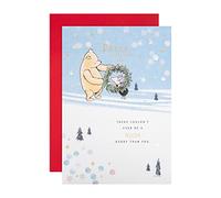 Hallmark Disney Winnie the Pooh and Piglet - Tarjeta de Navidad para papá