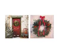 Hallmark Gallery - Tarjetas navideñas (10 tarjetas, 2 diseños y 2 unidades), diseño de Red and Green