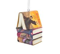 Hallmark Harry Potter Libros Apilados con Varita Adorno de Navidad, decoración de Harry Potter, Adorno Colgante de Navidad, Regalos para Navidad