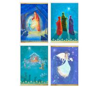 Hallmark Image Arts - Tarjetas de Navidad religiosas en caja, surtido de belén pintadas (4 diseños, 24 tarjetas y sobres)