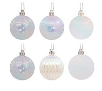 Hallmark Juego de Adornos navideños inastillables de Color Blanco Iridiscente, 24 Piezas