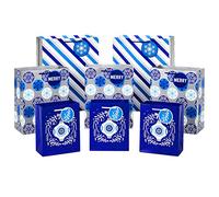 Hallmark - Juego de bolsas de regalo (8 unidades, tamaño mediano, 4 unidades, tamaño grande), diseño de copos de nieve, color azul y rojo