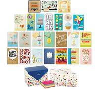 Hallmark Juego de tarjetas de felicitación hechas a mano para todas las ocasiones con organizador de tarjetas (paquete de 24), cumpleaños, bebé, boda, condolencias, agradecimiento, en blanco