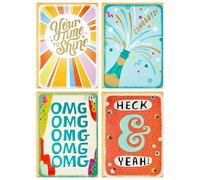 Hallmark Just Because Card Pack (4 tarjetas con sobres, buenos tiempos) para graduaciones, bodas, nuevos trabajos, promociones