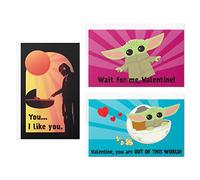 Hallmark Kids Baby Yoda Mini tarjetas de San Valentín surtido (18 tarjetas con sobres)