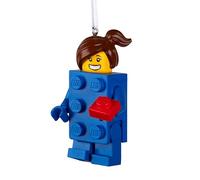 Hallmark Lego - Disfraz de ladrillo para niña, Adorno de minifigura, decoración de árbol, Coleccionable, Azul