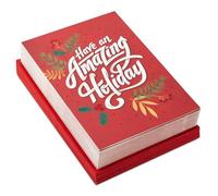 Hallmark Modern Boxed Christmas Cards, Amazing Holiday (40 Cards and 40 Envelopes) Evergreen Branches and Holly
