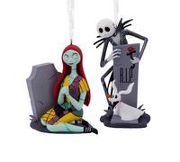 Hallmark Momentos Contados, Adorno Colgante de Navidad de Jack Skellington y Sally, Disney Pesadilla Antes de Navidad, Decoración para Árbol