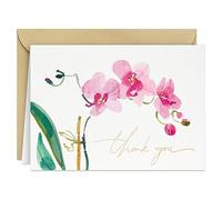 Hallmark Notas de agradecimiento de orquídea rosa (20 tarjetas en blanco con sobres) para despedida de soltera, baby shower, boda, cumpleaños