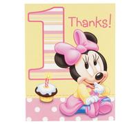 Hallmark Notas de agradecimiento para el primer cumpleaños de Minnie, 8 unidades