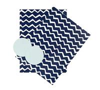 Hallmark Papel de regalo y etiquetas para cualquier ocasión, diseño en zigzag azul y blanco, 2 hojas