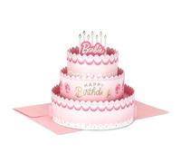 Hallmark Paper Wonder Barbie Pop-Up Card (Pink Birthday Cake) for Kids, Grandchildren, Fans