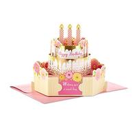 Hallmark Paper Wonder Birthday Pop Up Card For Women (Pink and Gold Birthday Cake)