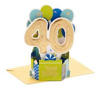 Hallmark Paper Wonder Collection - Tarjeta de cumpleaños 3D desplegable para 40 cumpleaños