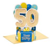 Hallmark Paper Wonder Collection - Tarjeta de cumpleaños 3D desplegable para 50 cumpleaños