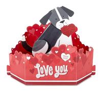 Hallmark Paper Wonder Musical & Motion - Tarjeta de San Valentín con diseño de perro en 3D