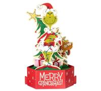 Hallmark Paper Wonder - Tarjeta de Navidad 3D desplegable con detalles de lámina dorada del Dr. Seuss' How the Grinch Stole Christmas