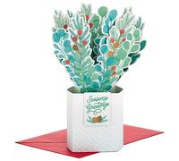 Hallmark Paper Wonder - Tarjeta de Navidad desplegable (ramo de acebo y pino)