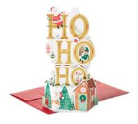 Hallmark Paper Wonder - Tarjetas de Navidad 3D desplegables (Vintage Ho, Ho, Ho Santa)