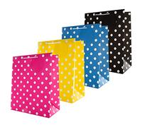 Hallmark Paquete de bolsas de regalo para múltiples ocasiones: 4 bolsas de tamaño grande en 1 diseño contemporáneo (1 amarillo, 1 rosa, 1 azul y 1 negro)